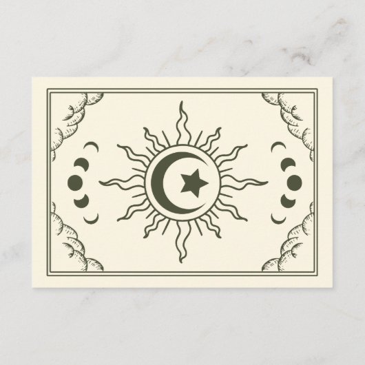 Olive Tarot Kaart Gotische bruiloft RSVP (Achterkant)