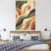 Olive Terracotta Abstract Gallery Art Canvas Print (Insitu (Slaapkamer))