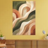 Olive Terracotta Abstract Gallery Art Canvas Print (Insitu (Woonkamer))