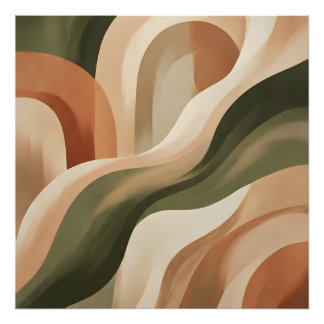 Olive Terracotta Abstract Gallery Art Photo Print Foto Afdruk