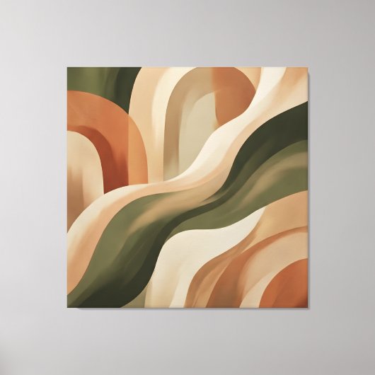 Olive Terracotta Abstract Gallery Canvas Print (Voorkant)