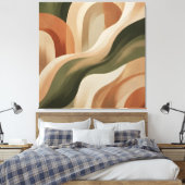 Olive Terracotta Abstract Gallery Canvas Print (Insitu (Slaapkamer))