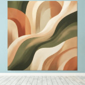 Olive Terracotta Abstract Gallery Canvas Print (Insitu (Houten vloer))