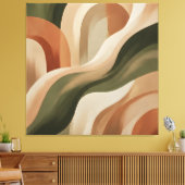Olive Terracotta Abstract Gallery Canvas Print (Insitu (Woonkamer))