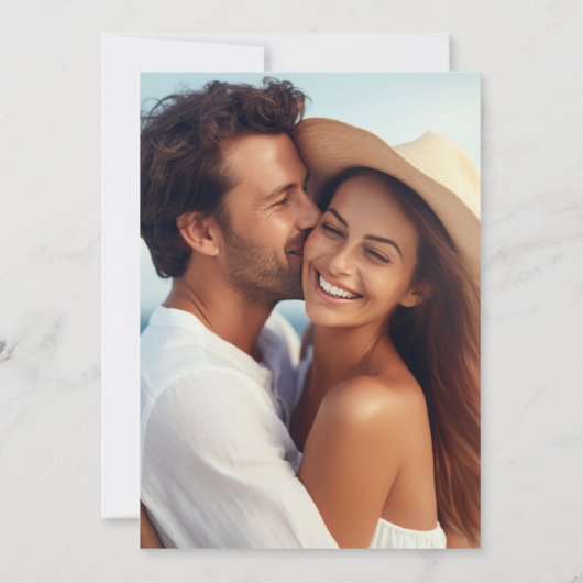 Olive Theme foto bruiloft Bewaar de datum Save The Date (Achterkant)