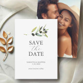 Olive Theme foto bruiloft Bewaar de datum Save The Date