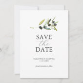 Olive Theme Non Photo Wedding Sla de datum op Save The Date (Voorkant)