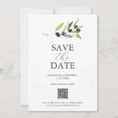 Olive Theme Photo QR-code Sla de datums op Save The Date (Voorkant)