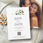 Olive Theme Photo QR-code Sla de datums op Save The Date