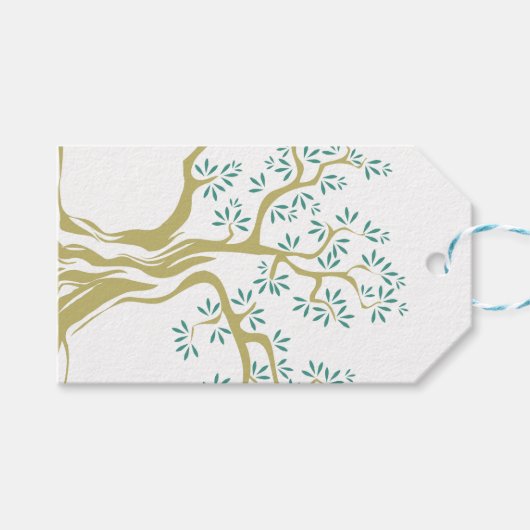 Olive Tree Gift Labels -  botanische schets Cadeaulabel (Voorkant (Horizontaal))