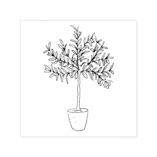Olive tree rubber stamp  zelfinktende stempel (Design)