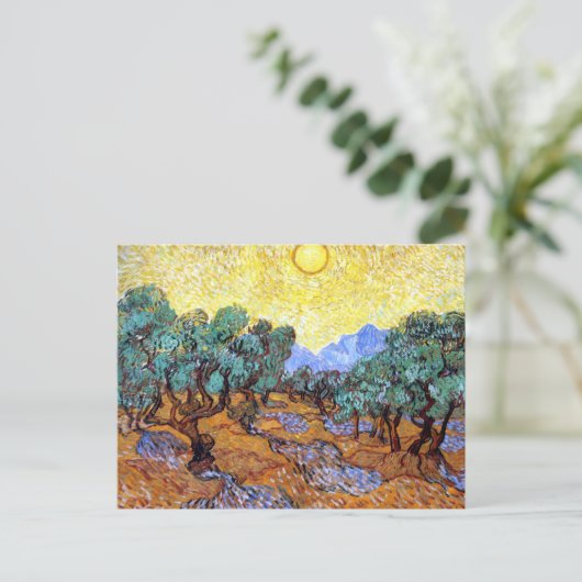 Olive Trees in the Sun Van Gogh Briefkaart (Staand voorkant)