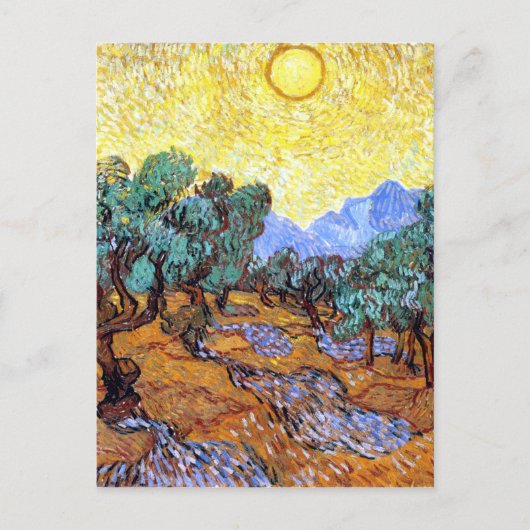 Olive Trees in the Sun Van Gogh Briefkaart (Voorkant)