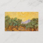 Olive Trees w Yellow Sky, Sun door Vincent van Gog Visitekaartje (Achterkant)