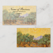 Olive Trees w Yellow Sky, Sun door Vincent van Gog Visitekaartje (Voorkant / Achterkant)