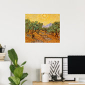 Olive Trees, Yellow Sky and Sun, Vincent van Gogh Poster (Thuiskantoor)
