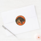 Olive Tyrannosaurus Ronde Sticker (Envelop)