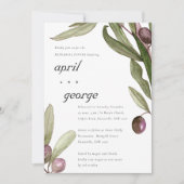 OLIVE WATERVERF FOLIAGE REHEARSAL DINNER INVITE BEDANKKAART (Voorkant)