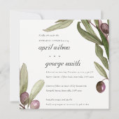 OLIVE WATERVERF FOLIAGE REHEARSAL DINNER INVITE BEDANKKAART (Voorkant)