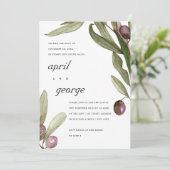 OLIVE WATERVERF FOLIAGE WE KUNNEN INVITE BEDANKKAART (Staand voorkant)