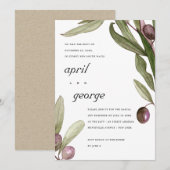 OLIVE WATERVERF FOLIAGE WE KUNNEN INVITE BEDANKKAART (Voorkant / Achterkant)