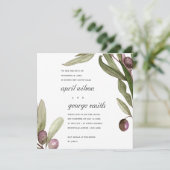 OLIVE WATERVERF FOLIAGE WE TIJDEN DE KNOT KAART (Staand voorkant)