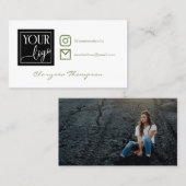 Olive Waterverf Logo en foto sociale media Visitekaartje (Voorkant / Achterkant)