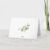 Olive Waterverf Rustic Wedding Hartelijk dank Bedankkaart (Achterkant)