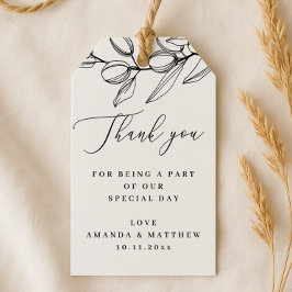 Olive Wedding Bedankt | mediterraan botanisch Cadeaulabel