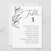 Olive Wedding Zitting Grafiek | minimalistisch bot Kaart (Voorkant)