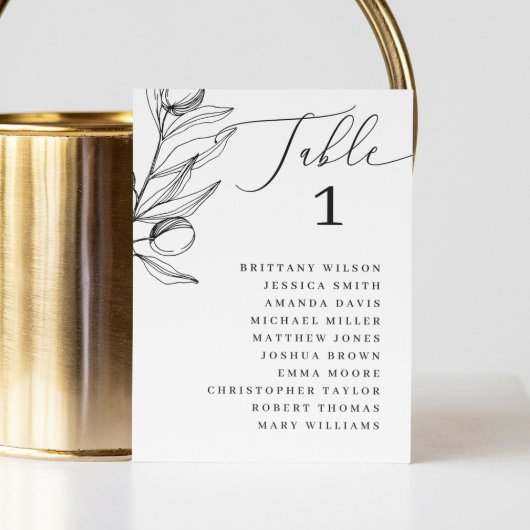 Olive Wedding Zitting Grafiek | minimalistisch bot Kaart