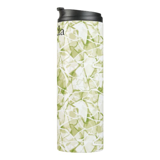 olive-white abstract fashionable modern pattern    thermosbeker (Geroteerd rechts)