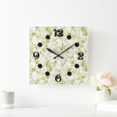 olive-white abstract fashionable modern pattern    vierkante klok (Huis)