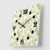 olive-white abstract fashionable modern pattern    vierkante klok (Hoek)