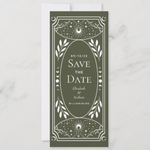 Olive & White Mystieke Tarot Kaart Save the Date
