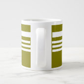 Olive + White Stripes Gift Grote Koffiekop (Achterkant)