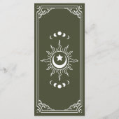 Olive & Wit Elegant Tarot Kaart Bruiloft (Achterkant)
