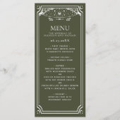 Olive & Wit Elegant Tarot Kaart Bruiloft (Voorkant)