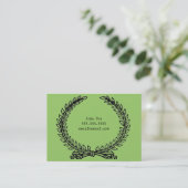 Olive Wreath Calling Card Contactkaartje (Staand voorkant)