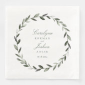 Olive Wreath Wedding Elegant Servet (Voorkant)