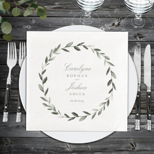 Olive Wreath Wedding Elegant Servet