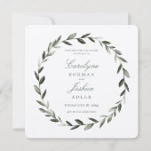 Olive Wreath Wedding Invitation Kaart (Voorkant)