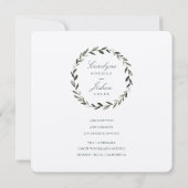 Olive Wreath Wedding Invitation Kaart (Achterkant)