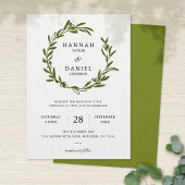 Olive Wreath Wedding Kaart