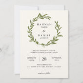 Olive Wreath Wedding Kaart | Ivory (Voorkant)