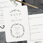 Olive Wreator Wedding No Meal RSVP Card