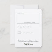 Olive Wreator Wedding No Meal RSVP Card (Achterkant)