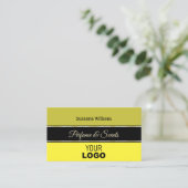 Olive Yellow Borders op Zwart Modern met Logo Visitekaartje (Staand voorkant)