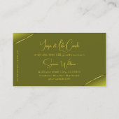 Olive Yellow Ombre met Gold Decor Sparky Diamonds Visitekaartje (Achterkant)