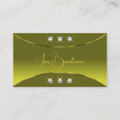 Olive Yellow Ombre met Gold Decor Sparky Diamonds Visitekaartje (Voorkant)